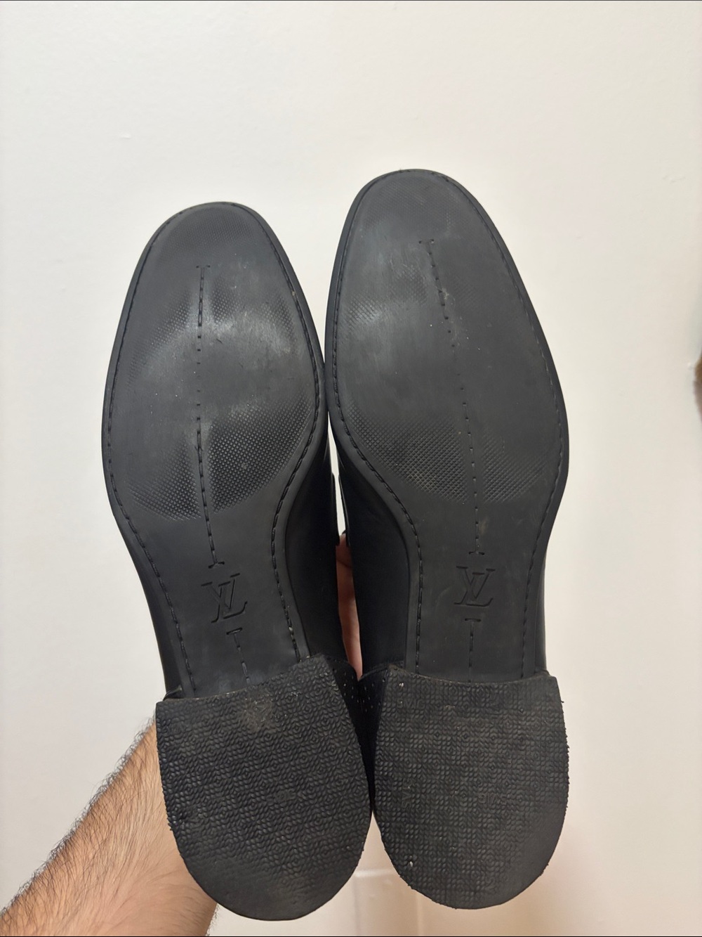 Louis Vuitton Black Leather Men’s Slip-On Loafers - Picture 5 of 7